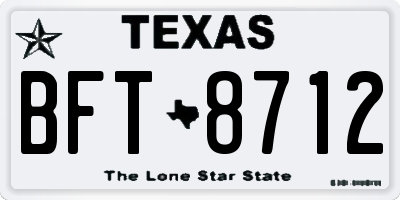 TX license plate BFT8712