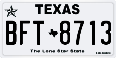 TX license plate BFT8713