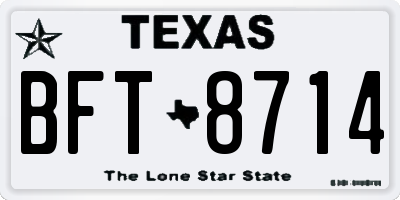 TX license plate BFT8714