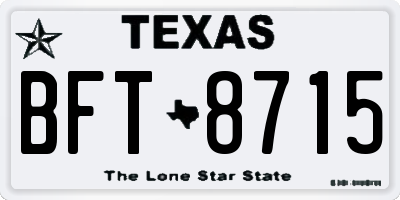 TX license plate BFT8715