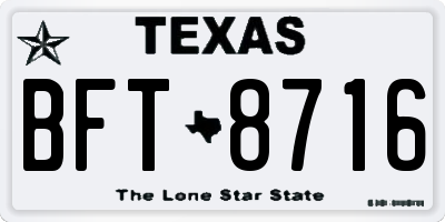 TX license plate BFT8716