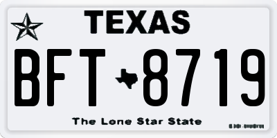 TX license plate BFT8719