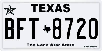 TX license plate BFT8720