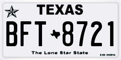 TX license plate BFT8721