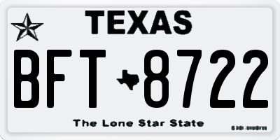 TX license plate BFT8722