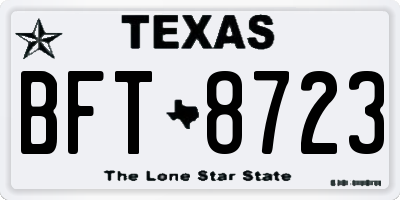 TX license plate BFT8723