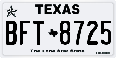 TX license plate BFT8725