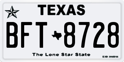TX license plate BFT8728
