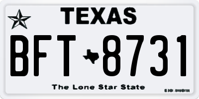 TX license plate BFT8731
