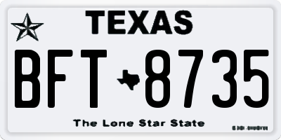 TX license plate BFT8735