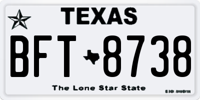 TX license plate BFT8738