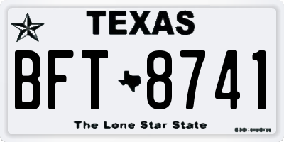 TX license plate BFT8741