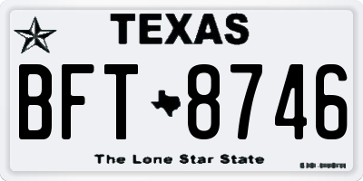 TX license plate BFT8746