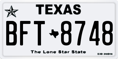 TX license plate BFT8748