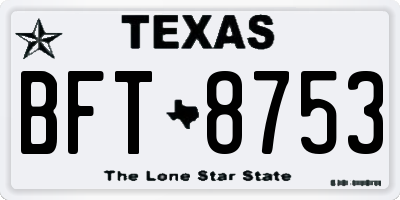 TX license plate BFT8753