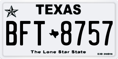 TX license plate BFT8757