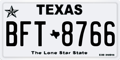 TX license plate BFT8766