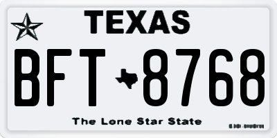 TX license plate BFT8768