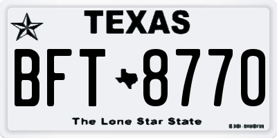 TX license plate BFT8770