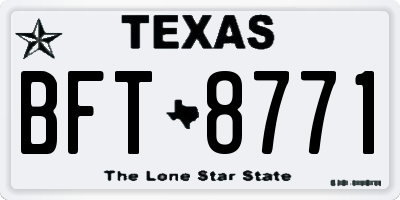 TX license plate BFT8771