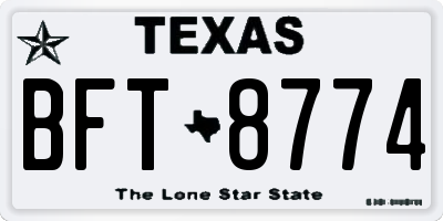 TX license plate BFT8774