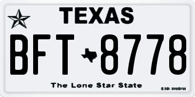 TX license plate BFT8778