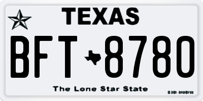 TX license plate BFT8780