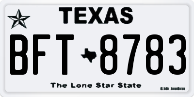 TX license plate BFT8783