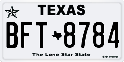 TX license plate BFT8784
