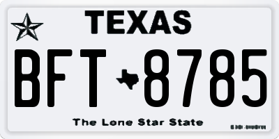 TX license plate BFT8785