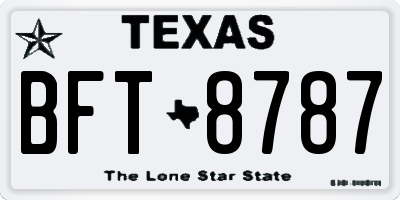 TX license plate BFT8787