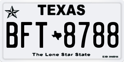TX license plate BFT8788