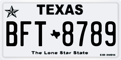 TX license plate BFT8789