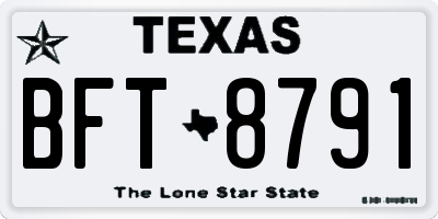 TX license plate BFT8791
