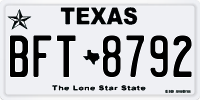 TX license plate BFT8792
