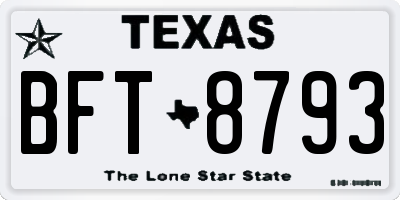 TX license plate BFT8793