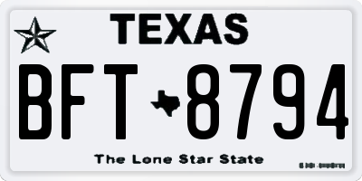TX license plate BFT8794