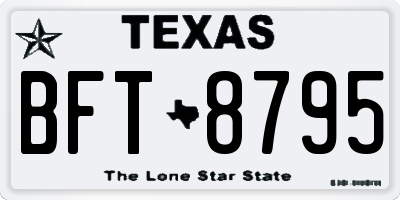 TX license plate BFT8795