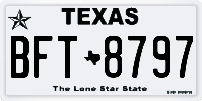 TX license plate BFT8797