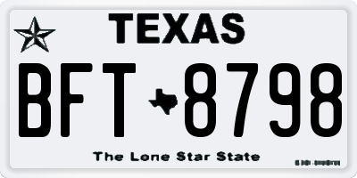 TX license plate BFT8798