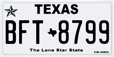 TX license plate BFT8799
