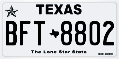TX license plate BFT8802