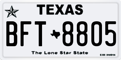 TX license plate BFT8805