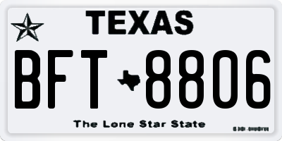 TX license plate BFT8806