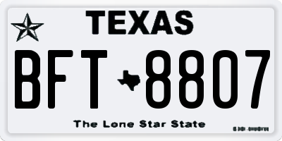 TX license plate BFT8807