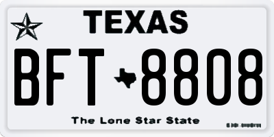 TX license plate BFT8808