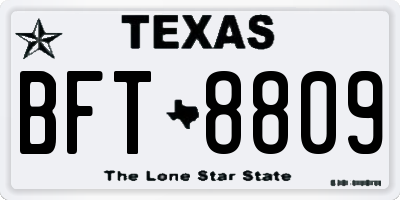 TX license plate BFT8809