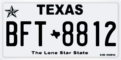 TX license plate BFT8812