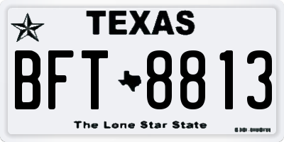 TX license plate BFT8813