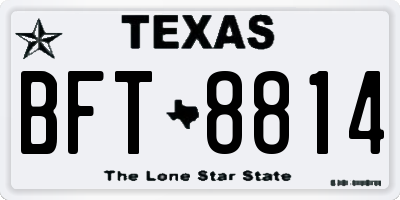 TX license plate BFT8814